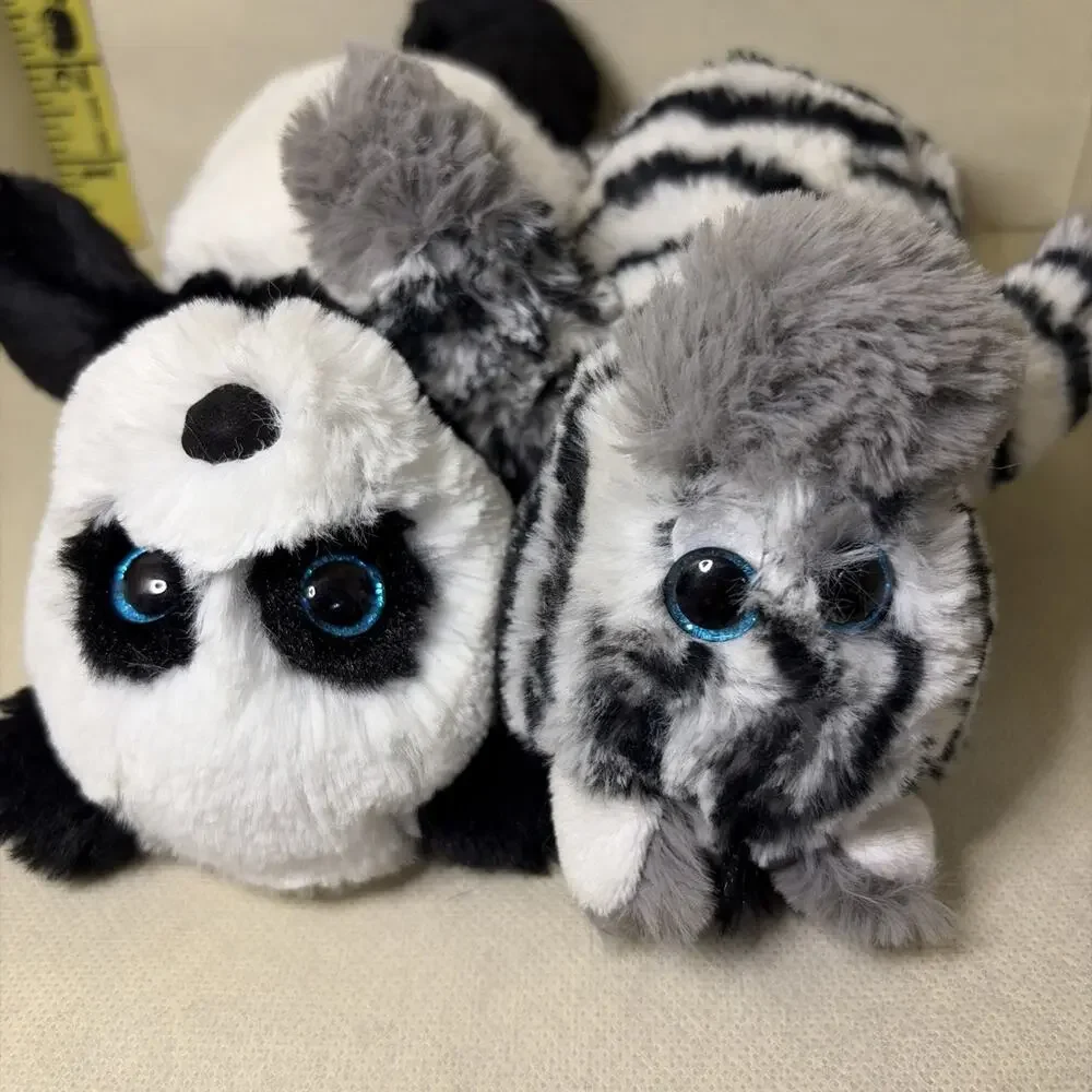Ty Cuddlys (Attic Treasures) FLUFF Panda Bear & ZAHARI zebra 8